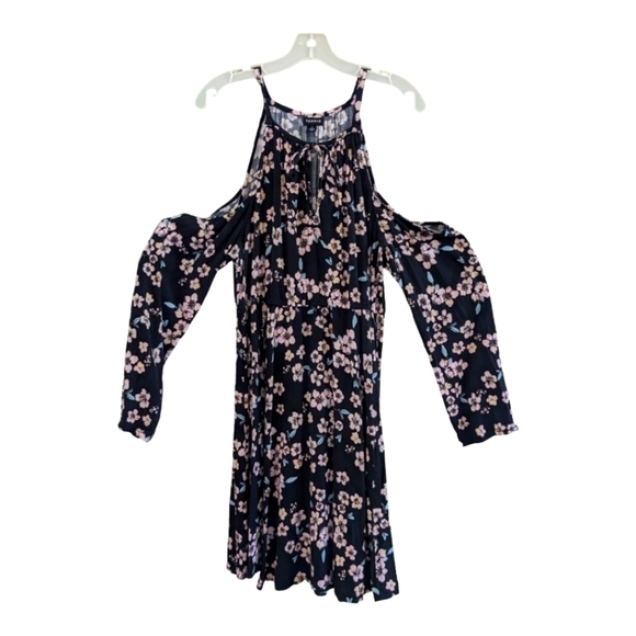 Torrid Cold Shoulder floral print fit and flare dress, Torrid size 1 =14 EUC - Picture 1 of 5